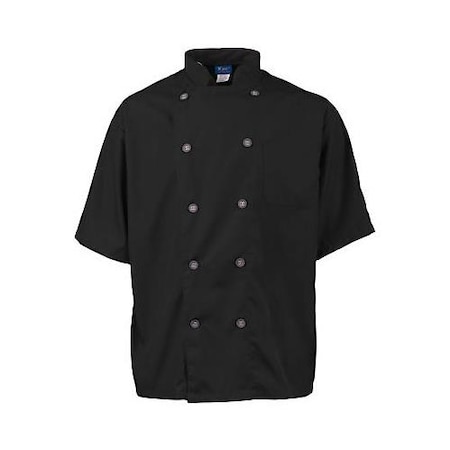 XS Men's Active Black Short Sleeve Chef Coat